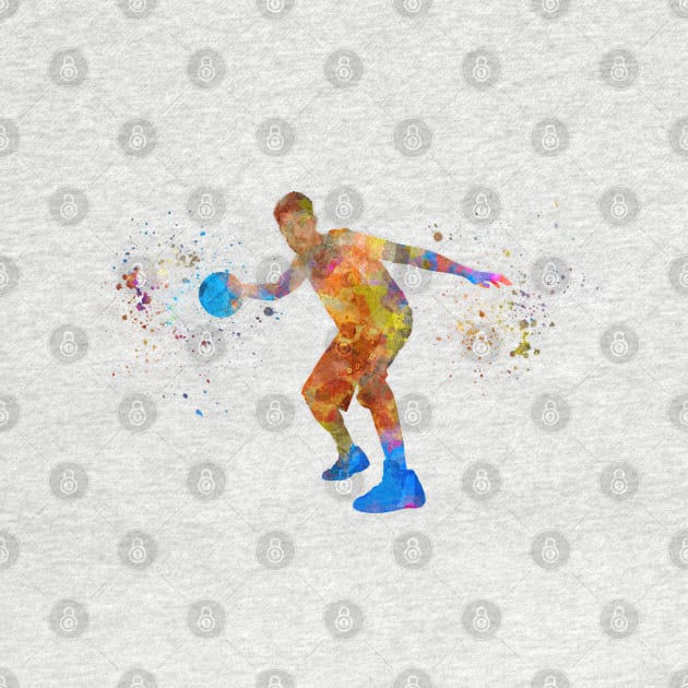 Watercolor basketball player by PaulrommerArt